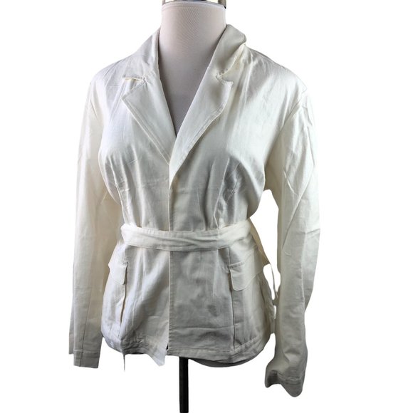 Lane Bryant Stretch Linen Tie Belt Jacket Plus Size - Picture 4 of 5